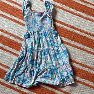 Lilly Pulitzer Blue and Green Floral Kids Dress